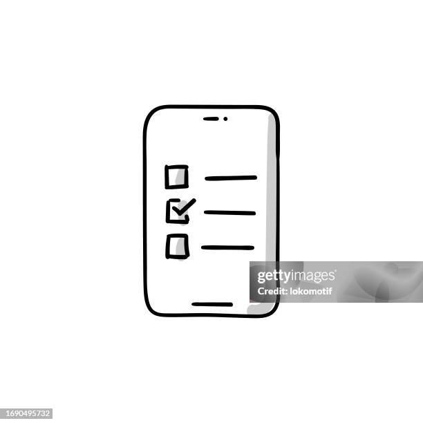 online examining sketchy doodle vector icon with editable stroke - join us students stock illustrations