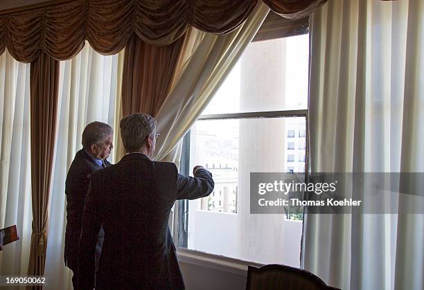 German Foreign Minister Guido Westerwelle meets with Abdelmalek Sellal, Prime Minister of Algeria, on May 19, 2013 in Algiers, Algeria. Here Sellal...