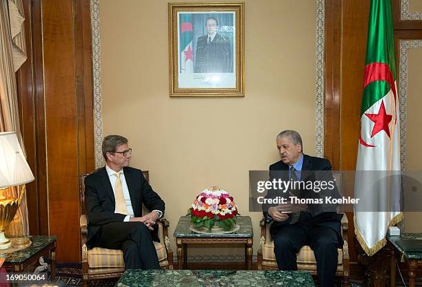 German Foreign Minister Guido Westerwelle meets with Abdelmalek Sellal, Prime Minister of Algeria, on May 19, 2013 in Algiers, Algeria. The issues...