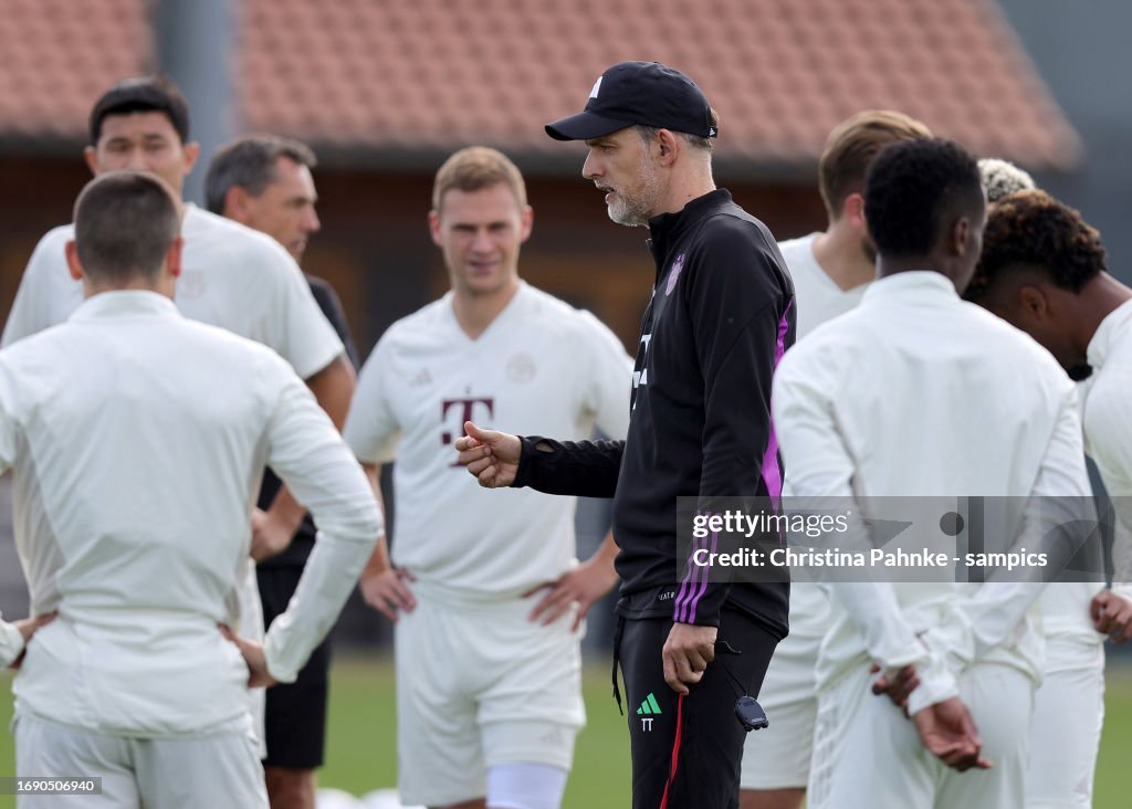 FC Bayern München Training Session And Press Conference - UEFA Champions League 2023/24
