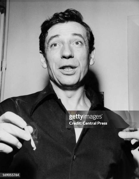 French singer and actor Yves Montand at the Saville Theatre, London, after the opening performance of his show 'An Evening With Yves Montand', 1st...