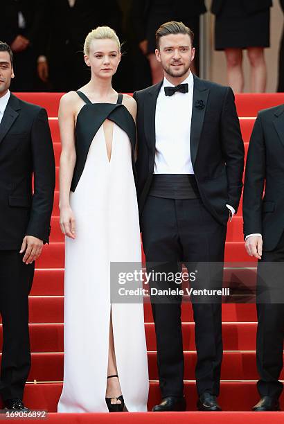 Carey Mulligan and Justin Timberlake attend the Premiere of 'Inside Llewyn Davis' during the 66th Annual Cannes Film Festival at Palais des Festivals...