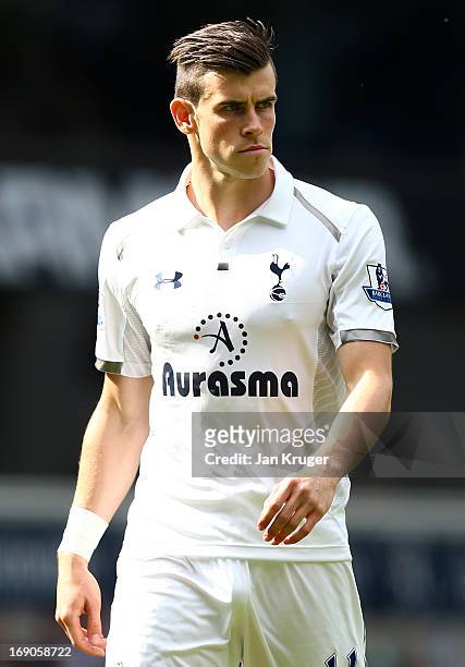 Gareth Bale of Tottenham looks on during the Barclays Premier League match between Tottenham Hotspur and Sunderland at White Hart Lane on May 19,...