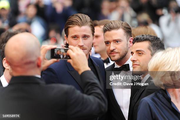 Actors Garrett Hedlund, Justin Timberlake and Oscar Isaac attend 'Inside Llewyn Davis' Premiere during the 66th Annual Cannes Film Festival at Palais...