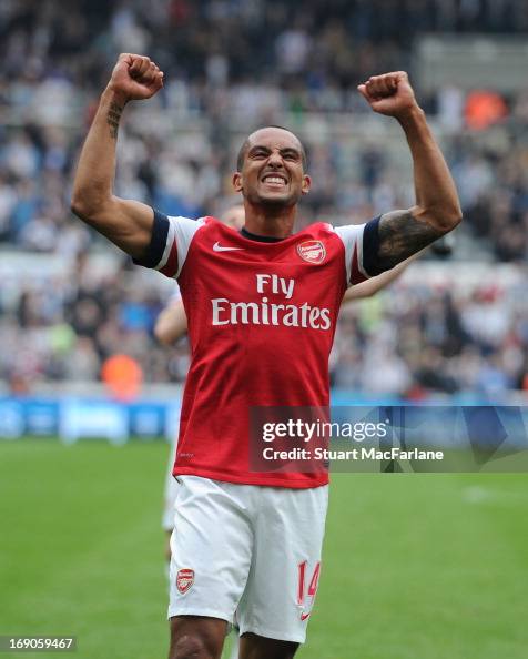 Arsenal O2 Walcott Theo Walcott celebrates the Arsenal victory after the Barclays... News ...