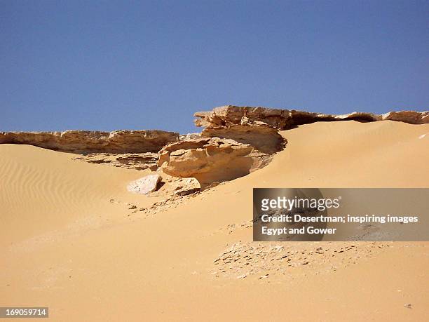 rock weathering wadi el-rayan desert - desertman foto e immagini stock
