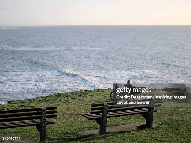 langland bay point - desertman foto e immagini stock