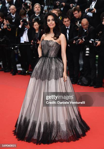 Malika Sherawat attends the Premiere of 'Inside Llewyn Davis' during the 66th Annual Cannes Film Festival at Palais des Festivals on May 19, 2013 in...