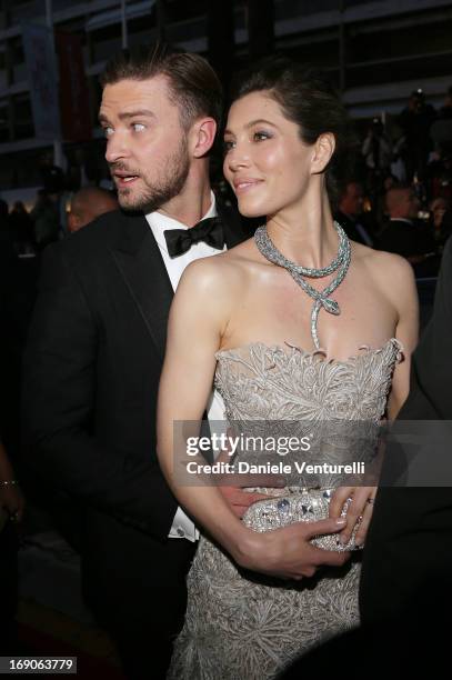 Justin Timberlake and Jessica Biel attend the Premiere of 'Inside Llewyn Davis' at The 66th Annual Cannes Film Festival on May 19, 2013 in Cannes,...