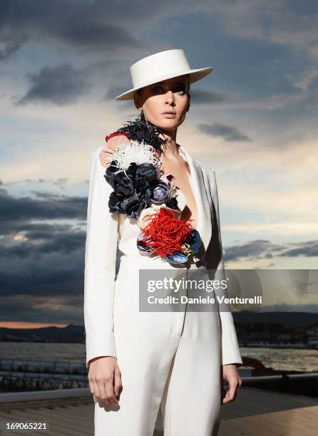 Olga Sorokina poses on the Croisette during the 66th Annual Cannes Film Festival on May 19, 2013 in Cannes, France.