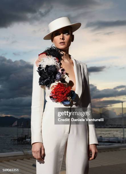 Olga Sorokina poses on the Croisette during the 66th Annual Cannes Film Festival on May 19, 2013 in Cannes, France.