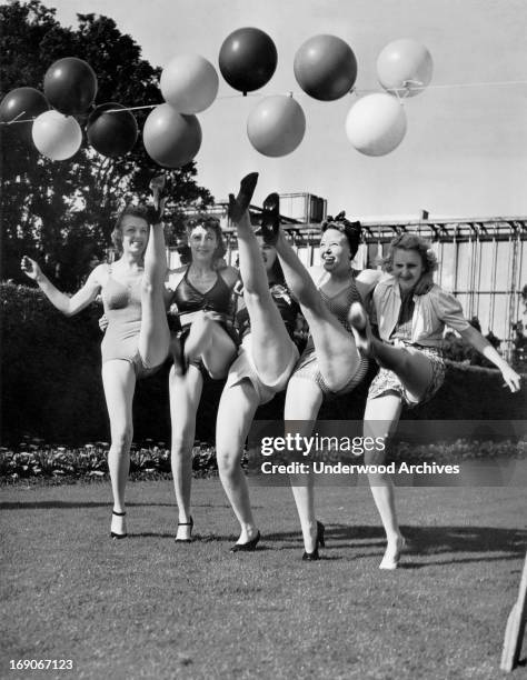 Sally Rand's dude ranch entertainers at the 1939-40 Golden Gate International Exposition on Treasure Island, San Francisco, California, 1939.