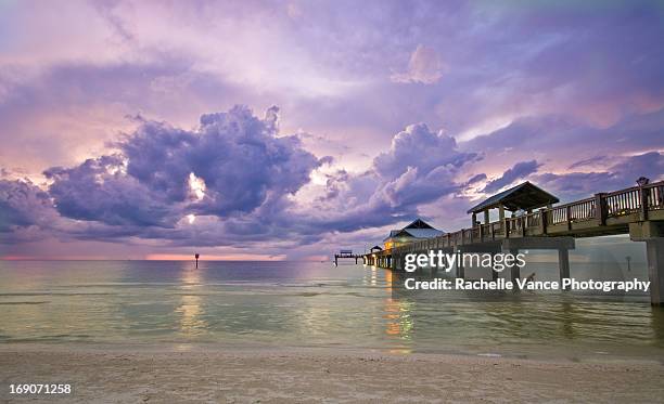 sunset on beach - clearwater florida foto e immagini stock