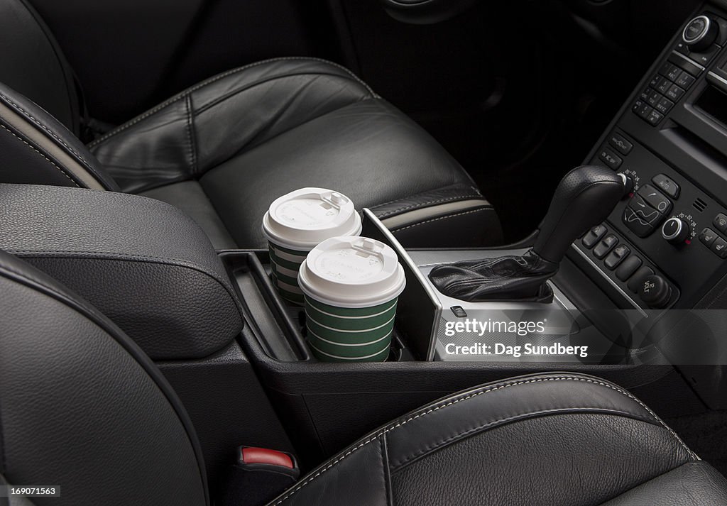 Cups in a car holder