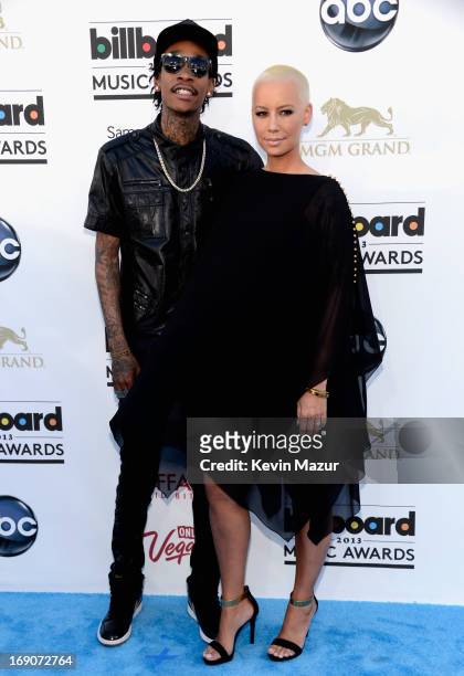 Recording Artist Wiz Khalifa and model Amber Rose arrive at the 2013 Billboard Music Awards at the MGM Grand Garden Arena on May 19, 2013 in Las...