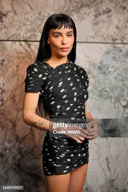 Zoë Kravitz at Saint Laurent Ready To Wear Spring 2024 held at Place Jacques Rueff on September 26, 2023 in Paris, France.