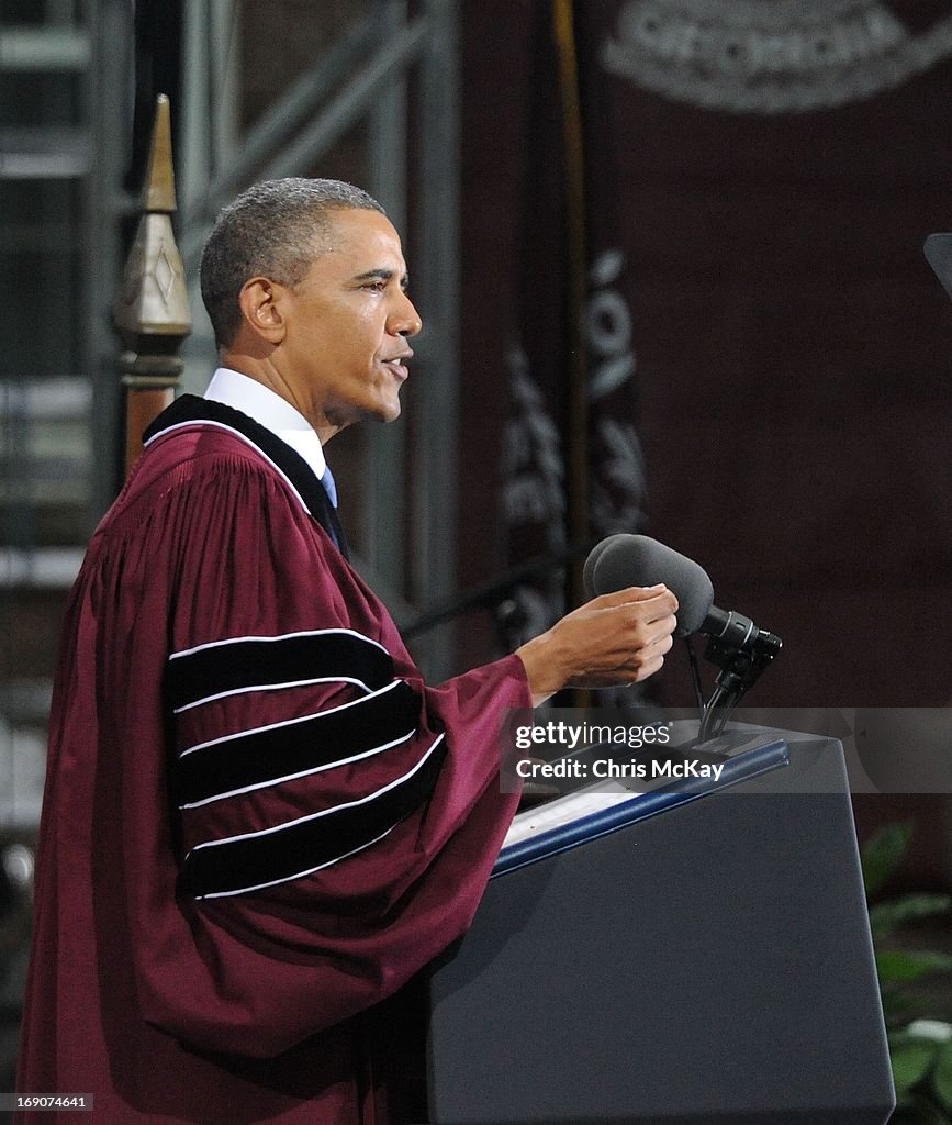 President Obama Delivers Remarks At Morehouse College 2013 Commencement