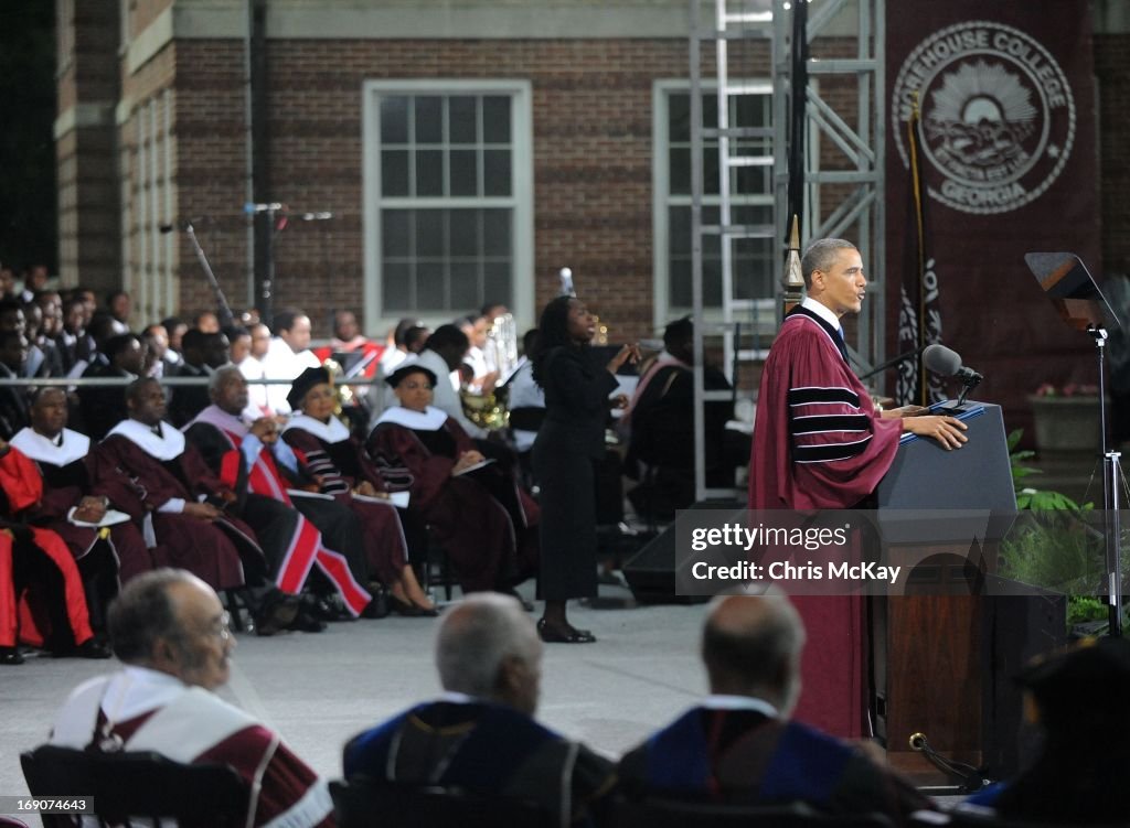 President Obama Delivers Remarks At Morehouse College 2013 Commencement