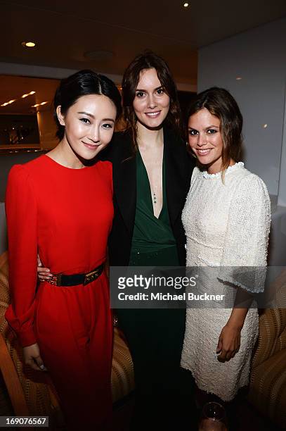 Lin Peng, Christina Andhel and Rachel Bilson attend the Glacier Films launch party hosted by Hayden C and Michael Saylor aboard the Yacht Harle on...