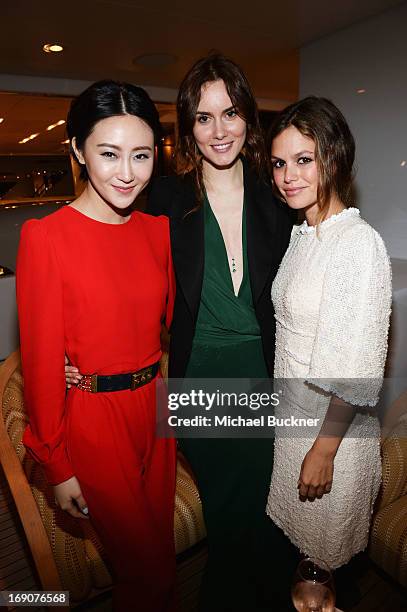 Lin Peng, Christina Andhel and Rachel Bilson attend the Glacier Films launch party hosted by Hayden C and Michael Saylor aboard the Yacht Harle on...