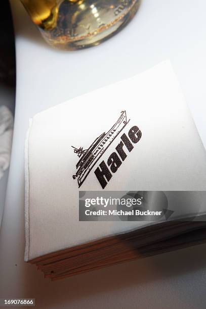 View of atmosphere during the Glacier Films launch party hosted by Hayden C and Michael Saylor aboard the Yacht Harle on May 19, 2013 in Cannes,...