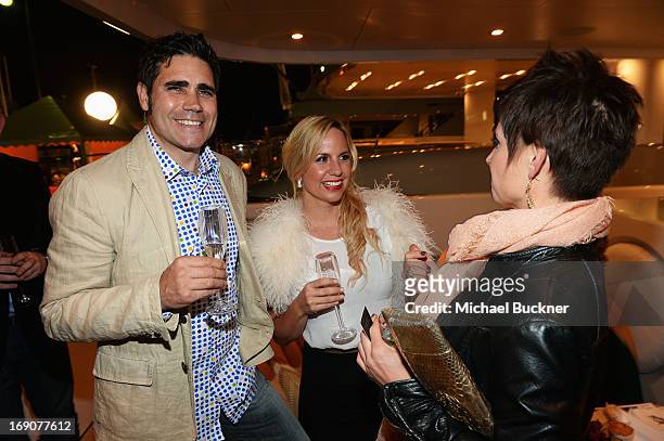 Guest attend the Glacier Films launch party hosted by Hayden C and Michael Saylor aboard the Yacht Harle on May 19, 2013 in Cannes, France.