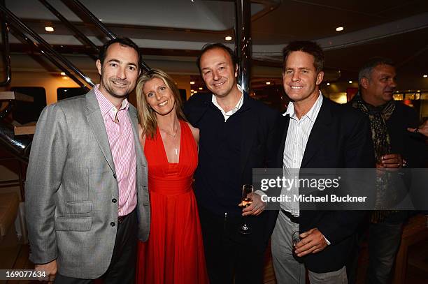 Guest attend the Glacier Films launch party hosted by Hayden C and Michael Saylor aboard the Yacht Harle on May 19, 2013 in Cannes, France.