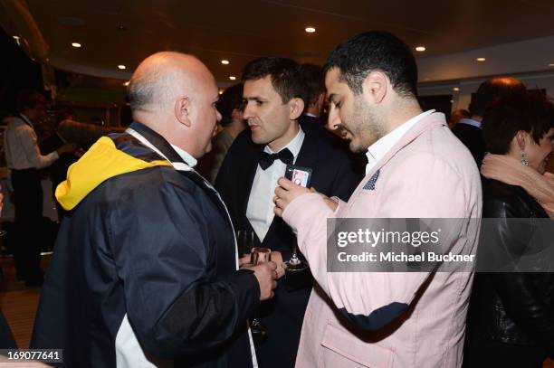 Guest attend the Glacier Films launch party hosted by Hayden C and Michael Saylor aboard the Yacht Harle on May 19, 2013 in Cannes, France.