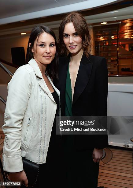 Guests attend the Glacier Films launch party hosted by Hayden C and Michael Saylor aboard the Yacht Harle on May 19, 2013 in Cannes, France.