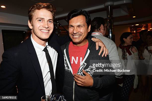 Actor Hayden Christensen and a guest attend the Glacier Films launch party hosted by Hayden C and Michael Saylor aboard the Yacht Harle on May 19,...