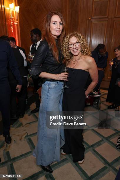 Angela Radcliffe and Kelly Hoppen attend The Claridge's Royal Academy Schools Art Prize at Claridge's on September 26, 2023 in London, England.