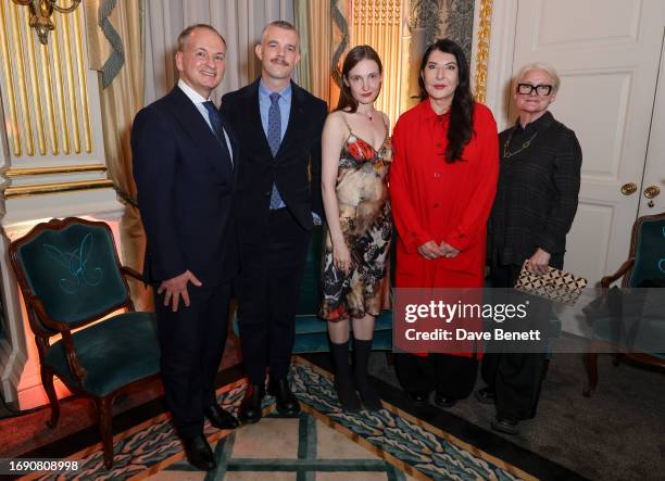 Paul Jackson, Russell Tovey, Daria Blum, Marina Abramovic and Head of the RA Schools Eliza Bonham Carter attend The Claridge's Royal Academy Schools...