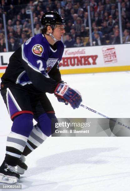 Al MacInnis of the Western Conference and the St. Louis Blues skates on the ice during the 1996 46th NHL All-Star Game against the Eastern Conference...