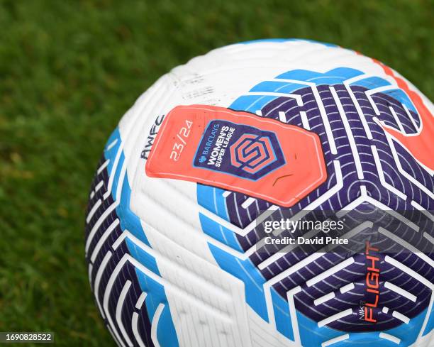 Ball during the Arsenal Women's training session at London Colney on September 19, 2023 in St Albans, England.