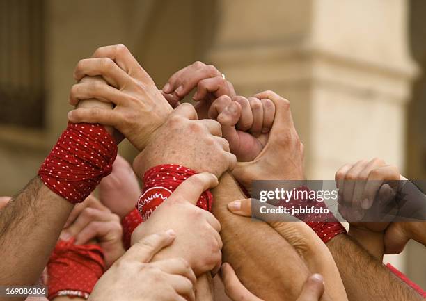 castellers - castell stock pictures, royalty-free photos & images