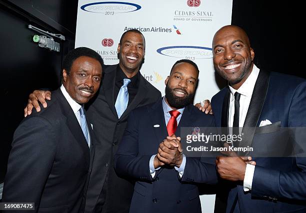 Sportscaster Jim Hill and pro basketball players honoree Jason Collins and Baron Davis and retired pro basket ball player and radio host John Salley...