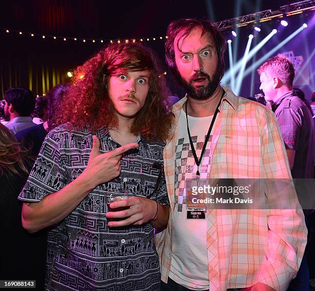 Comedians Blake Anderson and Tom Green attend "The Big Live Comedy Show" presented by YouTube Comedy Week held at Culver Studios on May 19, 2013 in...