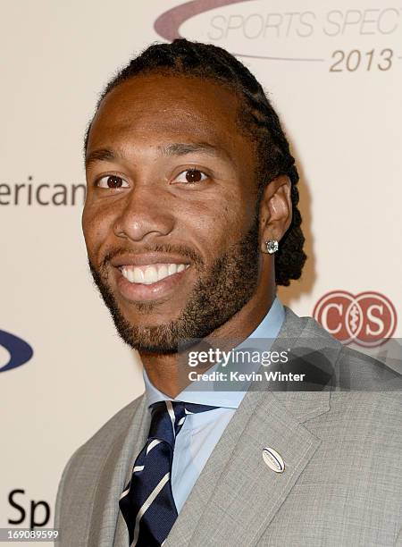 Pro football player Larry Fitzgerald attends the 28th Anniversary Sports Spectacular Gala at the Hyatt Regency Century Plaza on May 19, 2013 in...