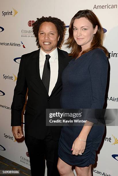 Former pro soccer player Cobi Jones and Kim Reese attend the 28th Anniversary Sports Spectacular Gala at the Hyatt Regency Century Plaza on May 19,...