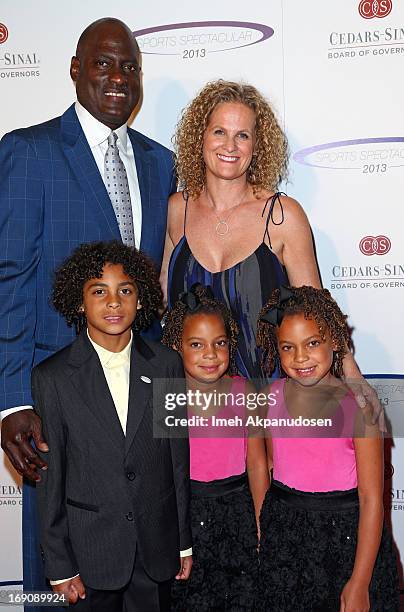 Former pro basketball player Michael Cooper and his family attend the 28th Anniversary Sports Spectacular Gala at the Hyatt Regency Century Plaza on...