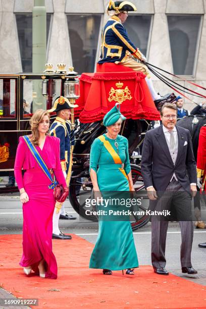 Princess Alexia of The Netherlands, Prince Constantijn of The Netherlands and Princess Laurentien of The Netherlands arrive in the Gala Glas Berline...
