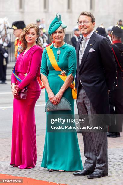 Princess Alexia of The Netherlands, Prince Constantijn of The Netherlands and Princess Laurentien of The Netherlands arrive in the Gala Glas Berline...