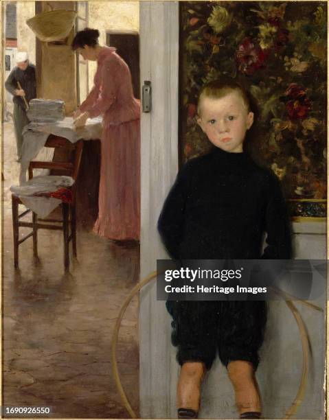 Enfant et femme dans un intérieur, circa 1890. Found in the collection of the Musée d'Orsay, Paris. Creator: Mathey, Paul .