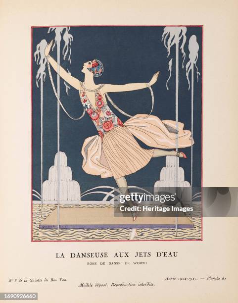 La Danseuse aux jets d'eau. Robe de danse, de Worth , 1925. Private Collection. Creator: Barbier, George .