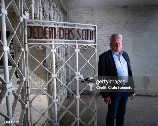 Dr Jens-Christian Wagner Foundation Director of Buchenwald and Mittelbau-Dora Memorial Foundation stands infront of the entrance to Buchenwald...