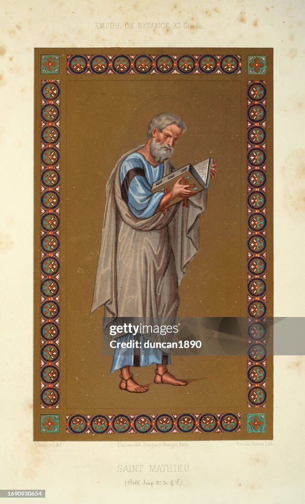 Saint Matthew, one of the twelve apostles of Jesus, 10th Century Byzantine art