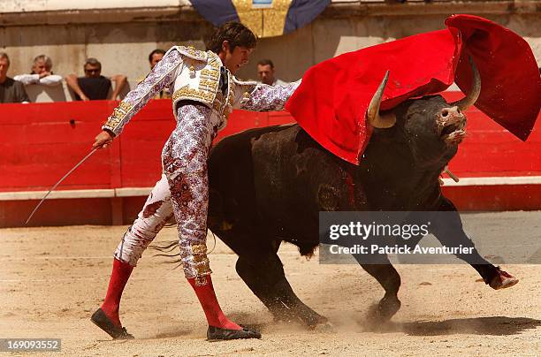 French bullfighter Sebastien Castella in action during the 61st annual Pentecost Feria de Nimes at Nimes Arena on May 19, 2013 in Nimes, France. The...