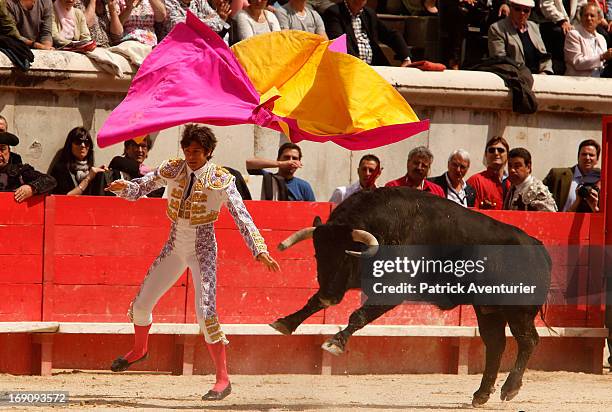 French bullfighter Sebastien Castella in action during the 61st annual Pentecost Feria de Nimes at Nimes Arena on May 19, 2013 in Nimes, France. The...