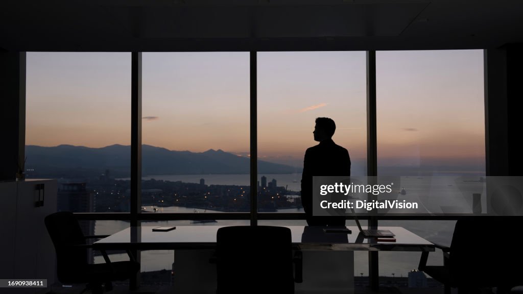 Businessman standing in modern office