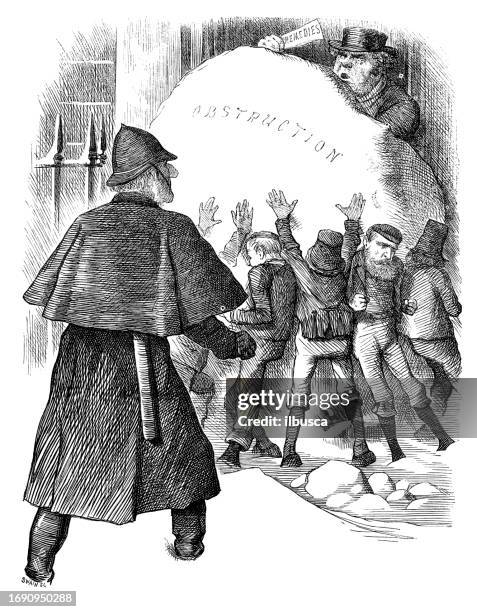 british satire caricature comic cartoon illustration - winter wonderland london stock illustrations